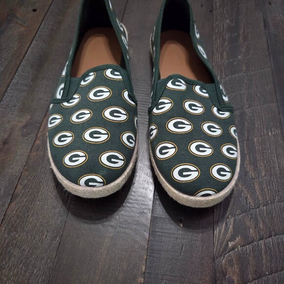 Green Bay Packers Women's Canvas Espadrille Flat - Picture 1 of 6